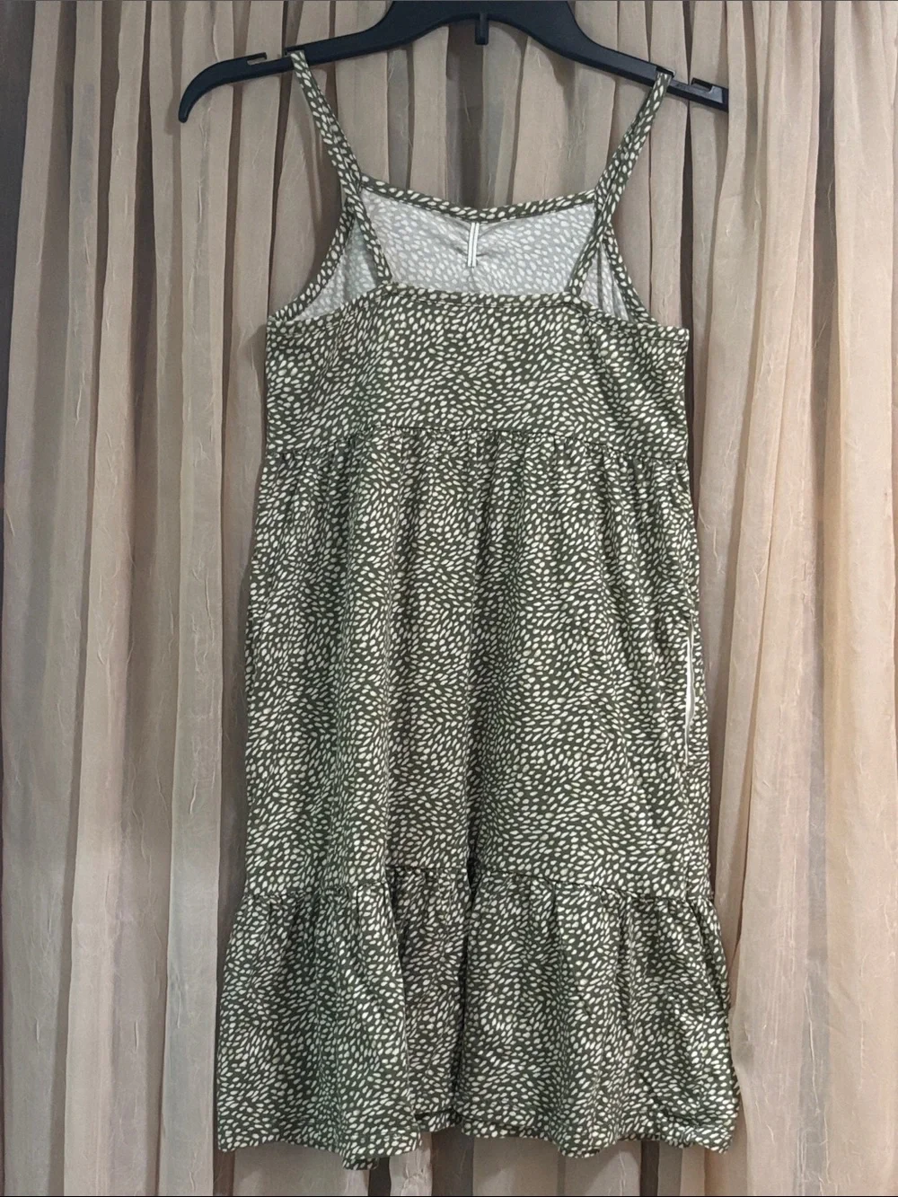 Old Navy Olive Green & White Print Sundress